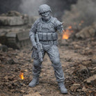 Resin Zombie Army Soldier Figurine | Scaled Resin Diorama Figurine