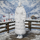 High-Fashion Tourist in Belted Maxi Puffer Coat | Resin Figurine