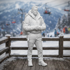 Rugged Mountain Ranger in Heavy Down Parka | Resin Figurine