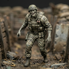 Resin Zombie Soldier Figurine | Scaled Resin Diorama Figurine
