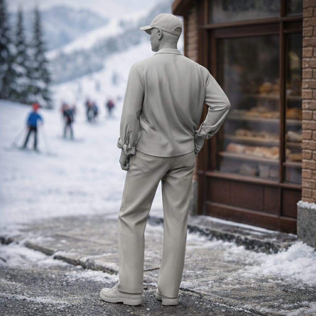 Modern Village Local in Open Flannel & Chinos | Resin Figurine