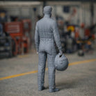 Professional GT Racing Driver in Technical Race Suit | Scale Resin Slot Car Diorama Figurine