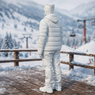 Contemporary Alpine Trekker in Insulated Puffer Jacket | Resin Figurine