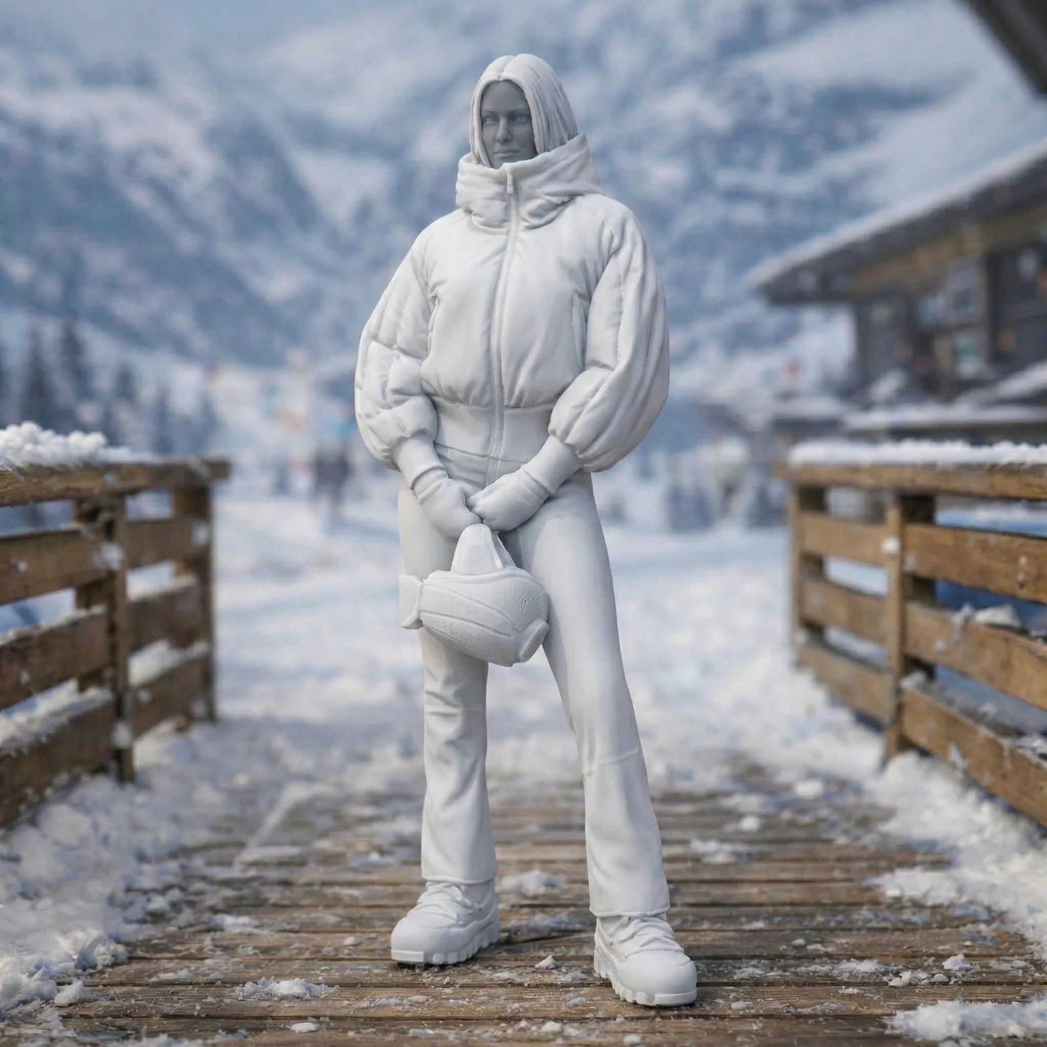 Professional Snowboarder in Tech-Wear | Resin Figurine