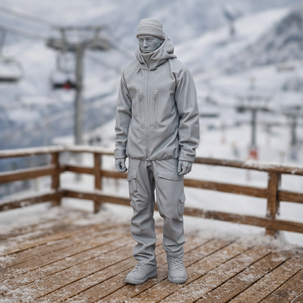 Alpine Hiker in Waterproof Shell & Cargo Pants | Resin Figurine