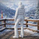 Avant-Garde Tourist in Cropped Puffer | Resin Figurine