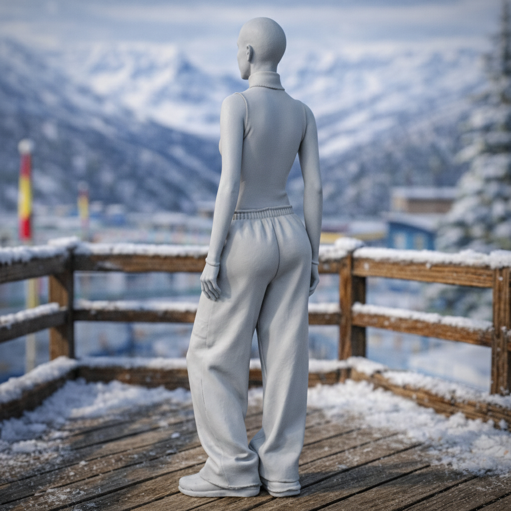 Avant-Garde Minimalist in Sleeveless Turtleneck | Resin Figurine