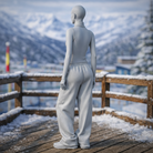 Avant-Garde Minimalist in Sleeveless Turtleneck | Resin Figurine