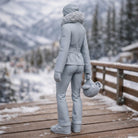 Professional Skier in Belted Two-Piece | Resin Figurine
