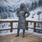 Mountain Lodge Hostess in Cable-Knit Sweater & Apron | Resin Figurine