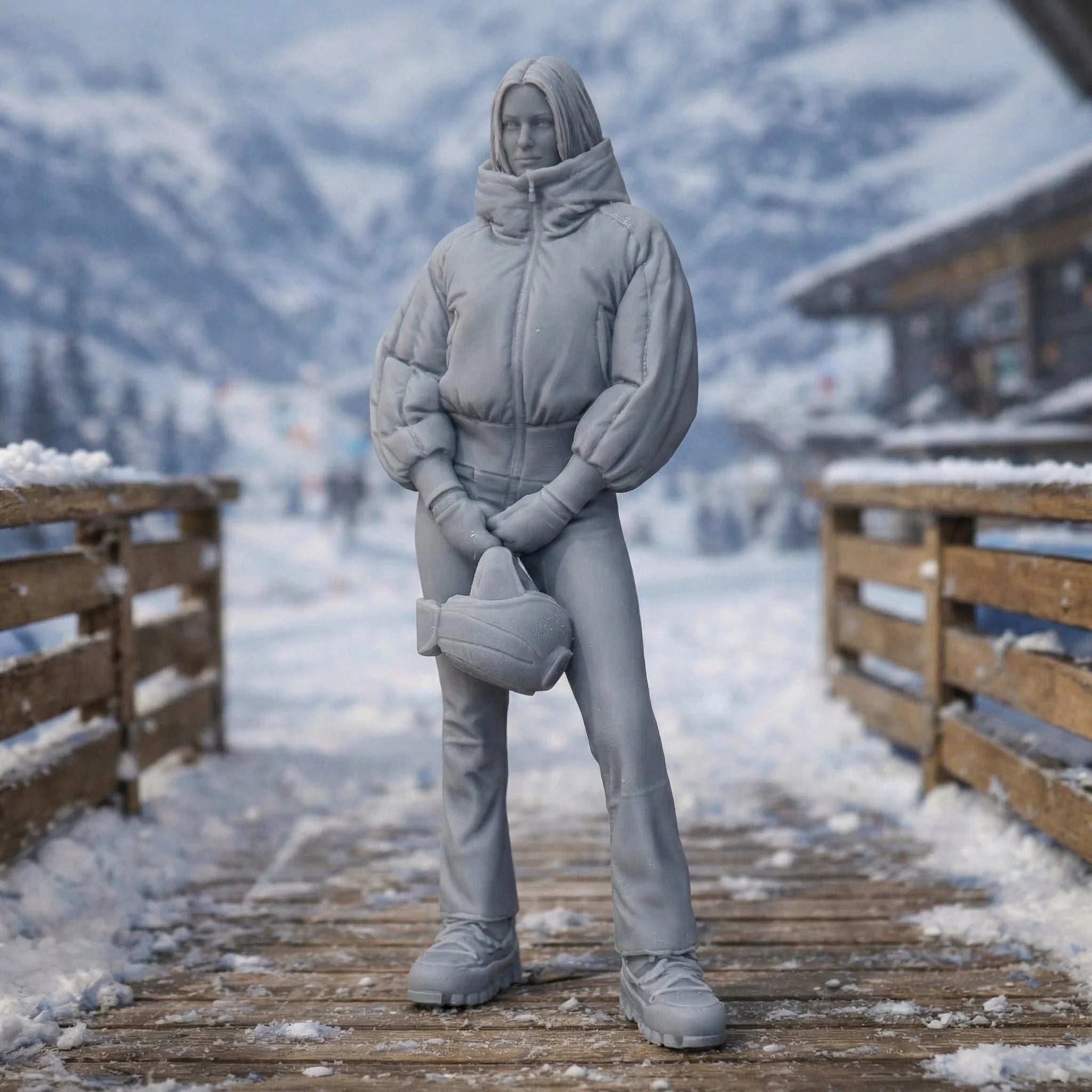 Professional Snowboarder in Tech-Wear | Resin Figurine