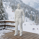 Retro High-Altitude Skier in Belted Salopettes | Resin Figurine