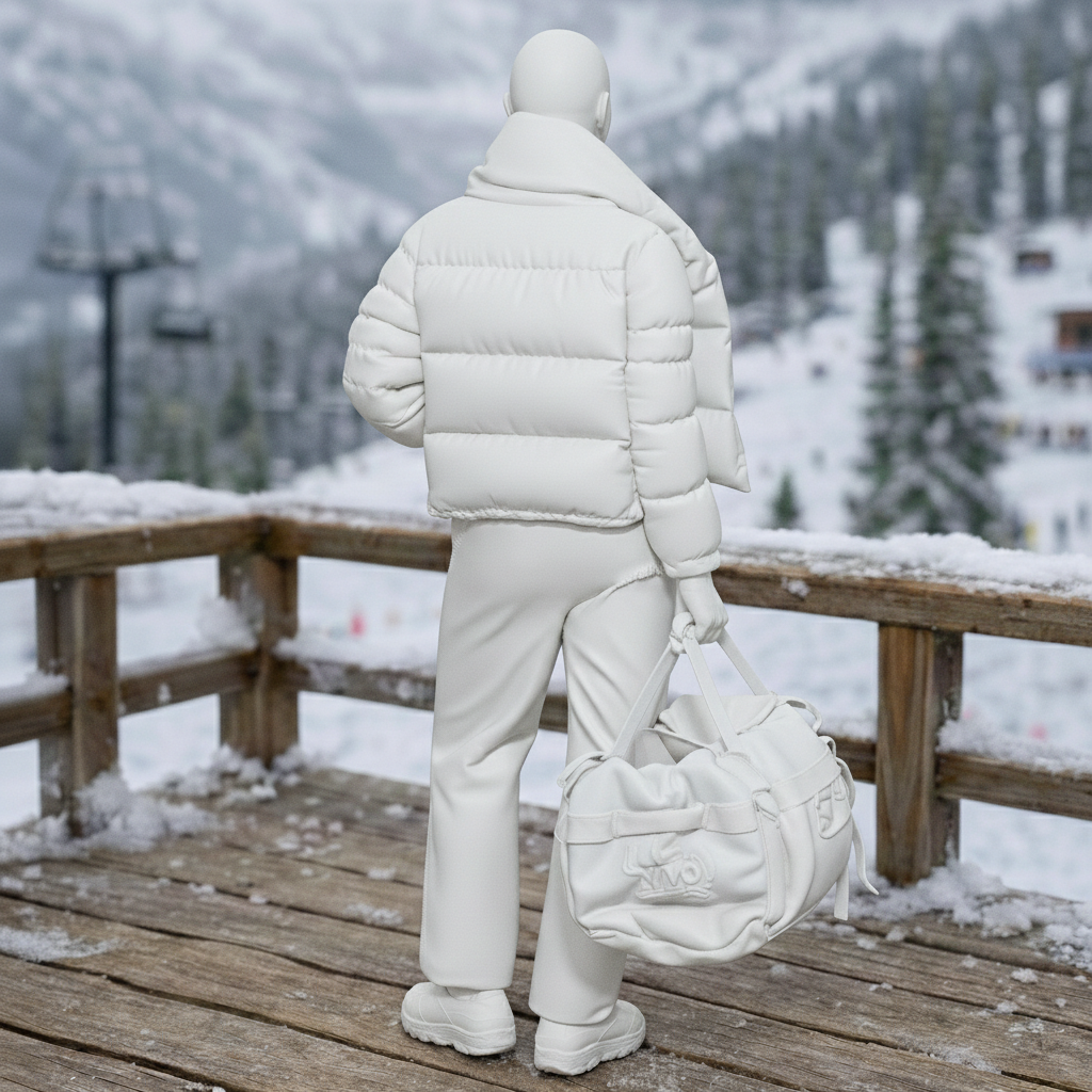 Avant-Garde Tourist in Puffer Jacket & Joggers | Resin Figurine
