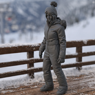 Retro Alpine Skier in Belted One-Piece Suit | Resin Figurine