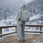 Cosy Alpine Explorer in Oversized Fleece & Wide-Leg Trousers | Resin Figurine