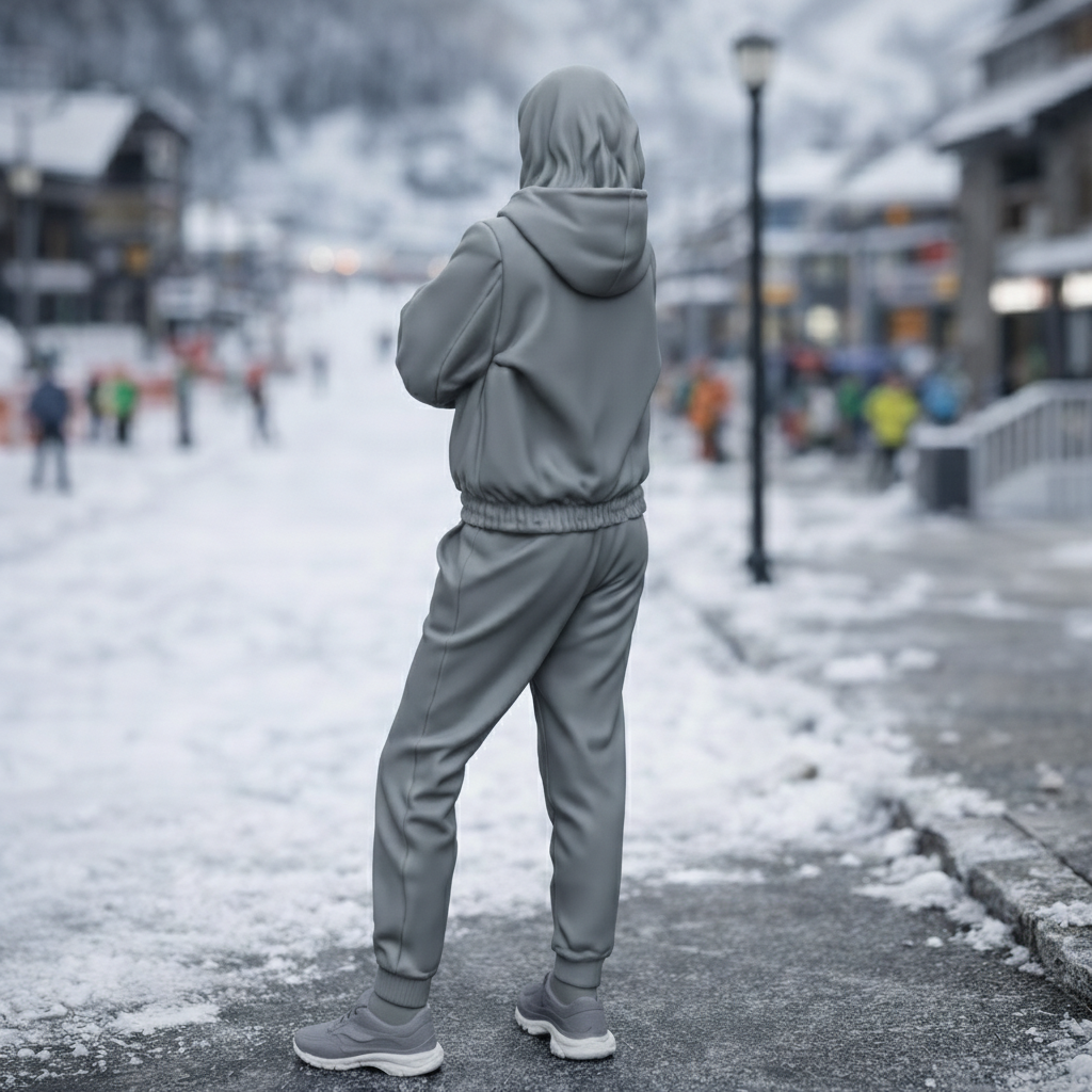 Athleisure Traveller in Zip-Up Hoodie & Joggers | Resin Figurine