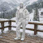 Hooded Winter Tourist in Puffer & Tracksuit | Resin Figurine