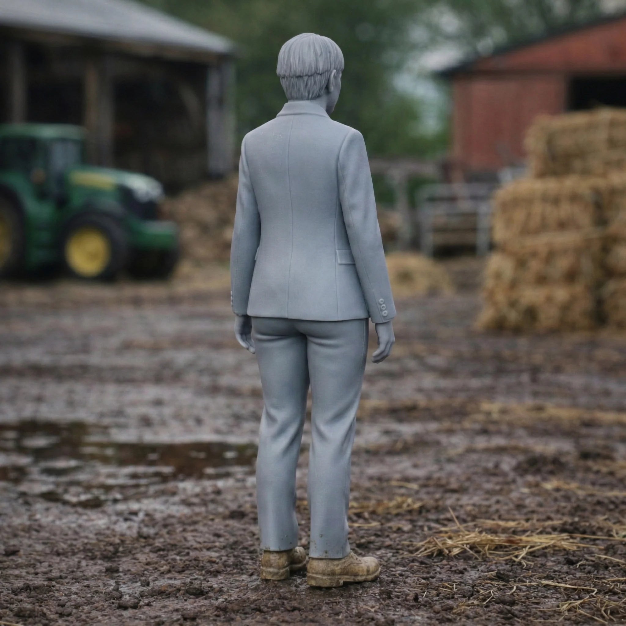 Farm Inspector in Smart-Casual Duty Wear | Scale Resin Farm Diorama Figurine