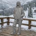 Chic Après-Ski Tourist in Sherpa Fleece & Trousers | Resin Figurine