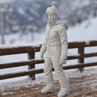 Retro Alpine Skier in Belted One-Piece Suit | Resin Figurine
