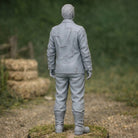 Professional Farmhand in Patched Utility Denim | Scale Resin Farm Diorama Figurine