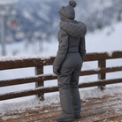 Retro Alpine Skier in Belted One-Piece Suit | Resin Figurine