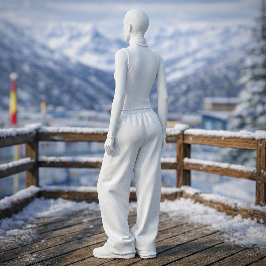 Avant-Garde Minimalist in Sleeveless Turtleneck | Resin Figurine