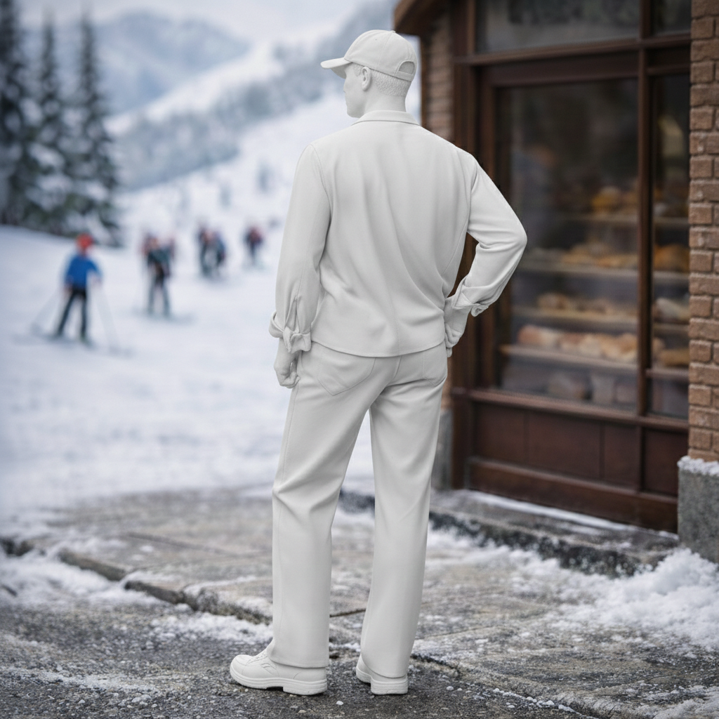 Modern Village Local in Open Flannel & Chinos | Resin Figurine
