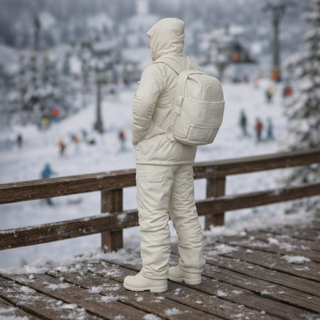 Professional Backcountry Guide in Hooded Expedition Shell | Resin Figurine