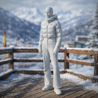 Avant-Garde Tourist in Cropped Puffer | Resin Figurine