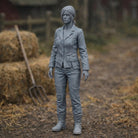 Professional Farmhand in Distressed Denim Utility Wear | Scale Resin Farm Diorama Figurine