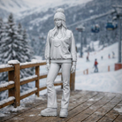 Alpine Leisure Enthusiast in Appliqué Sweatshirt | Resin Figurine