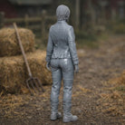 Professional Farmhand in Distressed Denim Utility Wear | Scale Resin Farm Diorama Figurine