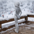 Chic Après-Ski Minimalist in Faux-Fur Bucket Hat | Resin Figurine