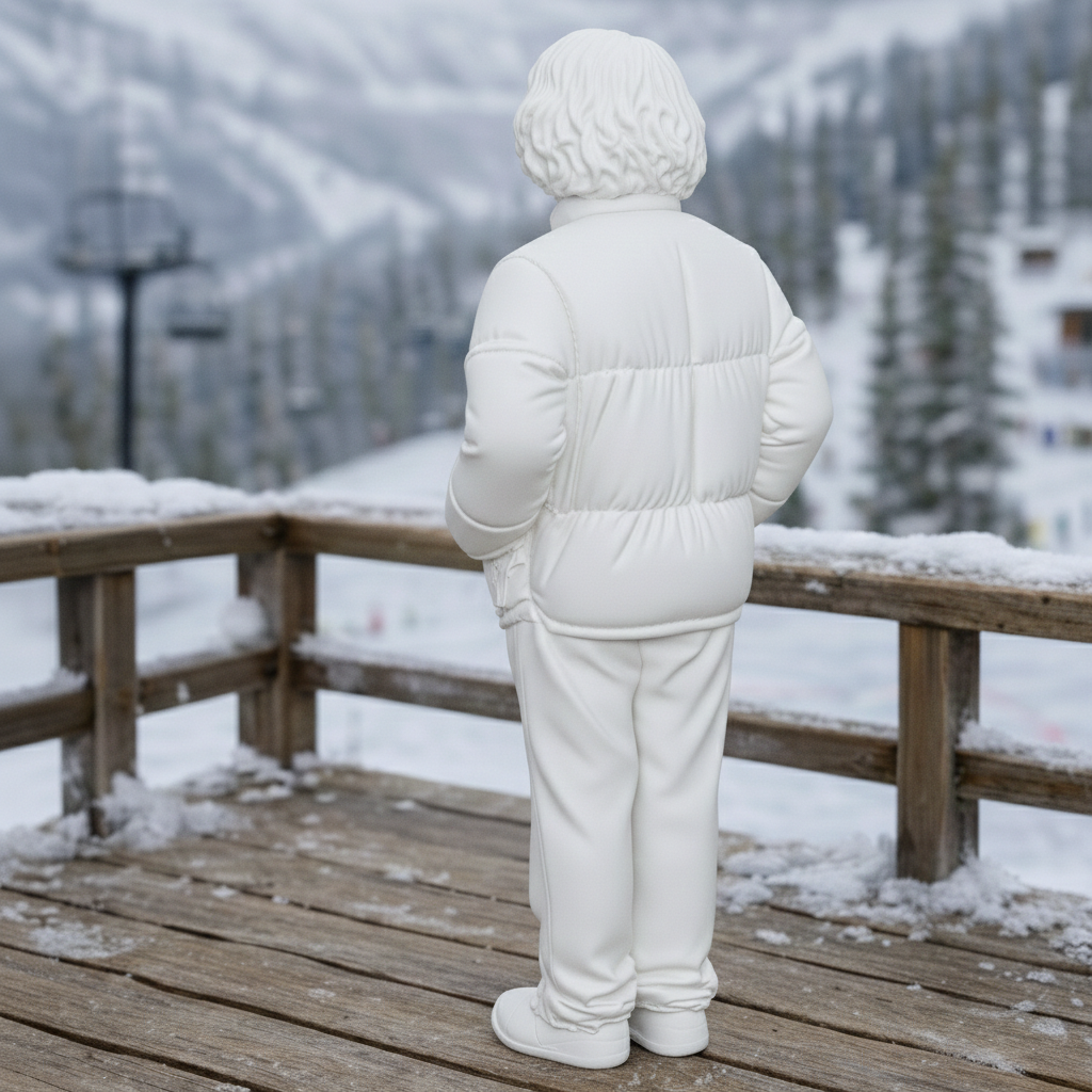 Junior Alpine Tourist in Puffer Jacket | Resin Figurine