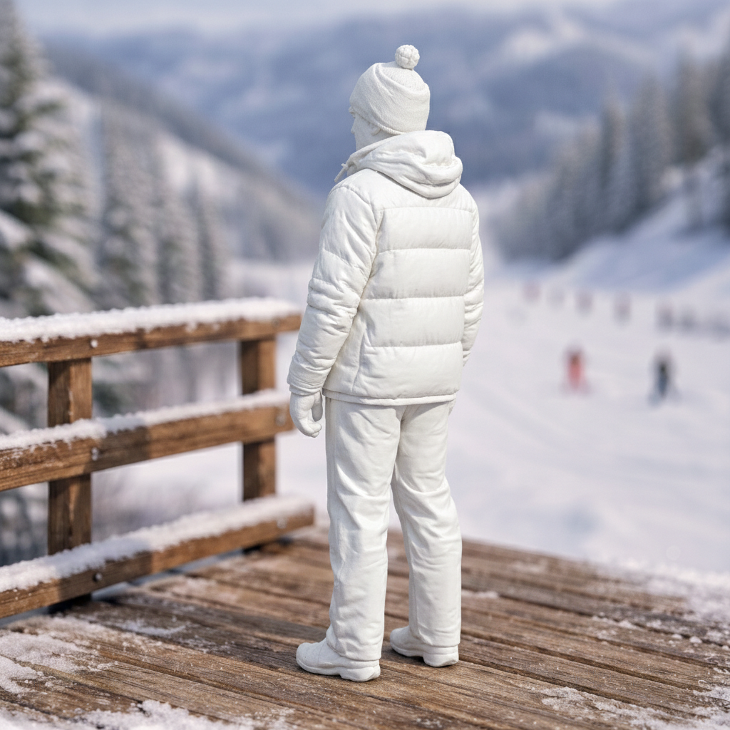 Mountain Explorer in Insulated Down Jacket | Resin Figurine