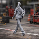 Professional Trackside Marshal in High-Visibility Safety Gear | Scale Resin Slot Car Diorama Figurine
