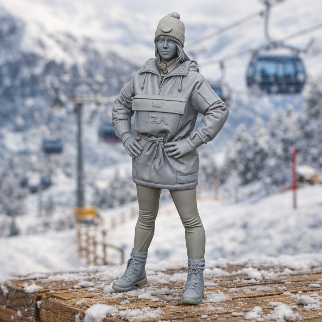 Technical Alpine Specialist in Two-Tone Anorak | Resin Figurine