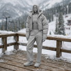 Hooded Winter Tourist in Puffer & Tracksuit | Resin Figurine