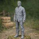 Professional Farmhand in Patched Utility Denim | Scale Resin Farm Diorama Figurine