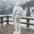 Hooded Winter Tourist in Puffer & Tracksuit | Resin Figurine