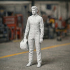 Professional GT Racing Driver in Technical Race Suit | Scale Resin Slot Car Diorama Figurine
