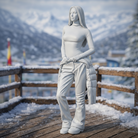Elegant Winter Tourist in Turtleneck & Trousers | Resin Figurine