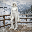 Professional Skier in One-Piece Suit with Fur-Trimmed Hood | Resin Figurine