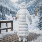High-Altitude Minimalist in Maxi Puffer & Face Wrap | Resin Figurine