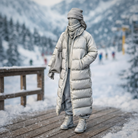 High-Altitude Minimalist in Maxi Puffer & Face Wrap | Resin Figurine