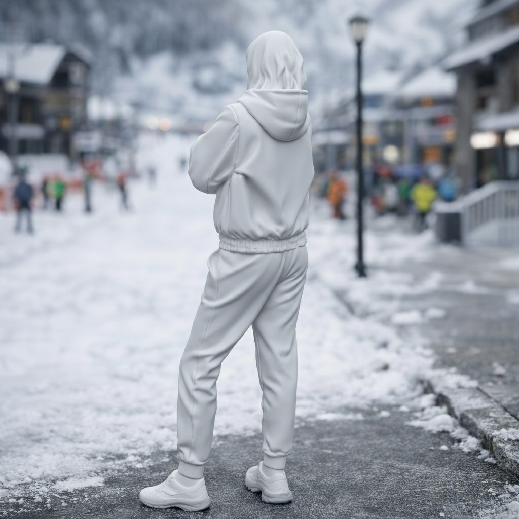 Athleisure Traveller in Zip-Up Hoodie & Joggers | Resin Figurine