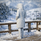 Winter Tourist in Faux-Fur Trimmed Parka | Resin Figurine