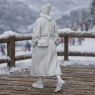 High-Fashion Tourist in Belted Maxi Coat | Resin Figurine