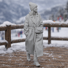 High-Fashion Tourist in Belted Maxi Coat | Resin Figurine